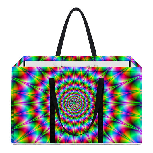Spiky Psychedelic Optical Illusion Utility Tote Bag