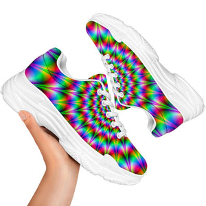 Spiky Psychedelic Optical Illusion White Chunky Shoes