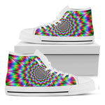 Spiky Psychedelic Optical Illusion White High Top Sneakers