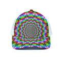 Spiky Psychedelic Optical Illusion White Mesh Trucker Hat
