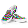 Spiky Psychedelic Optical Illusion White Slip On Sneakers