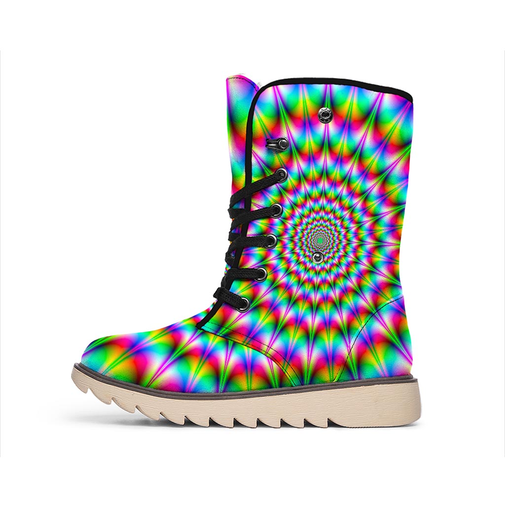 Spiky Psychedelic Optical Illusion Winter Boots