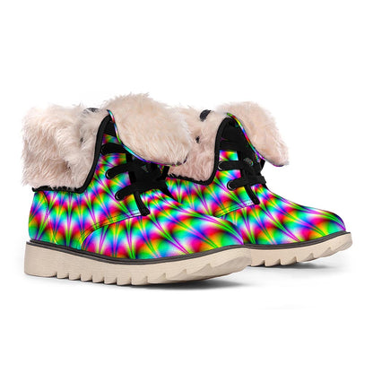 Spiky Psychedelic Optical Illusion Winter Boots