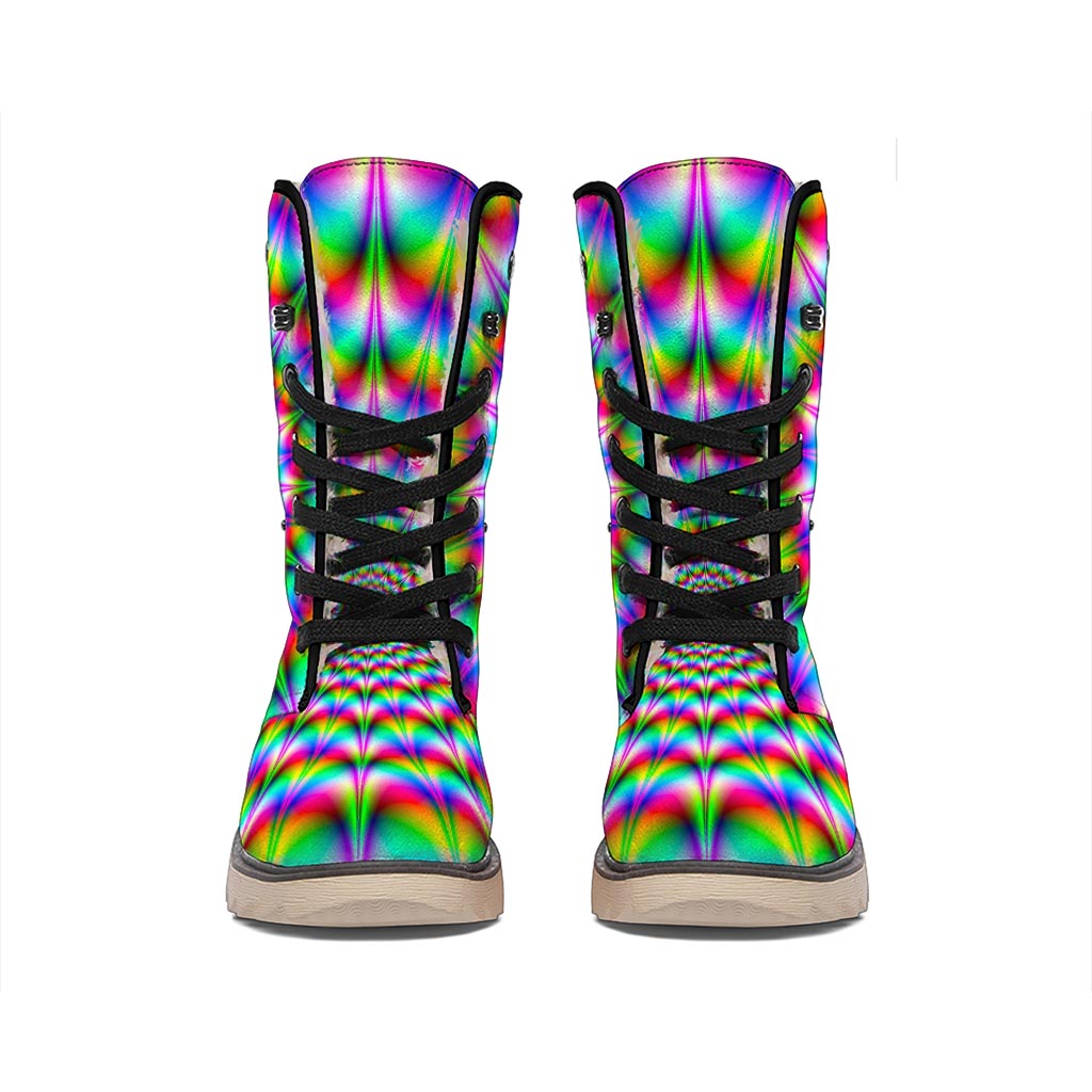 Spiky Psychedelic Optical Illusion Winter Boots