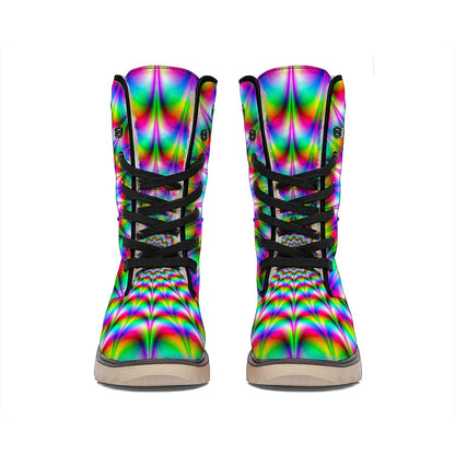 Spiky Psychedelic Optical Illusion Winter Boots