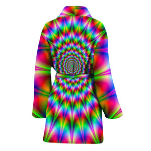 Spiky Psychedelic Optical Illusion Women's Bathrobe