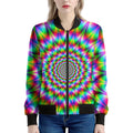 Spiky Psychedelic Optical Illusion Women's Bomber Jacket