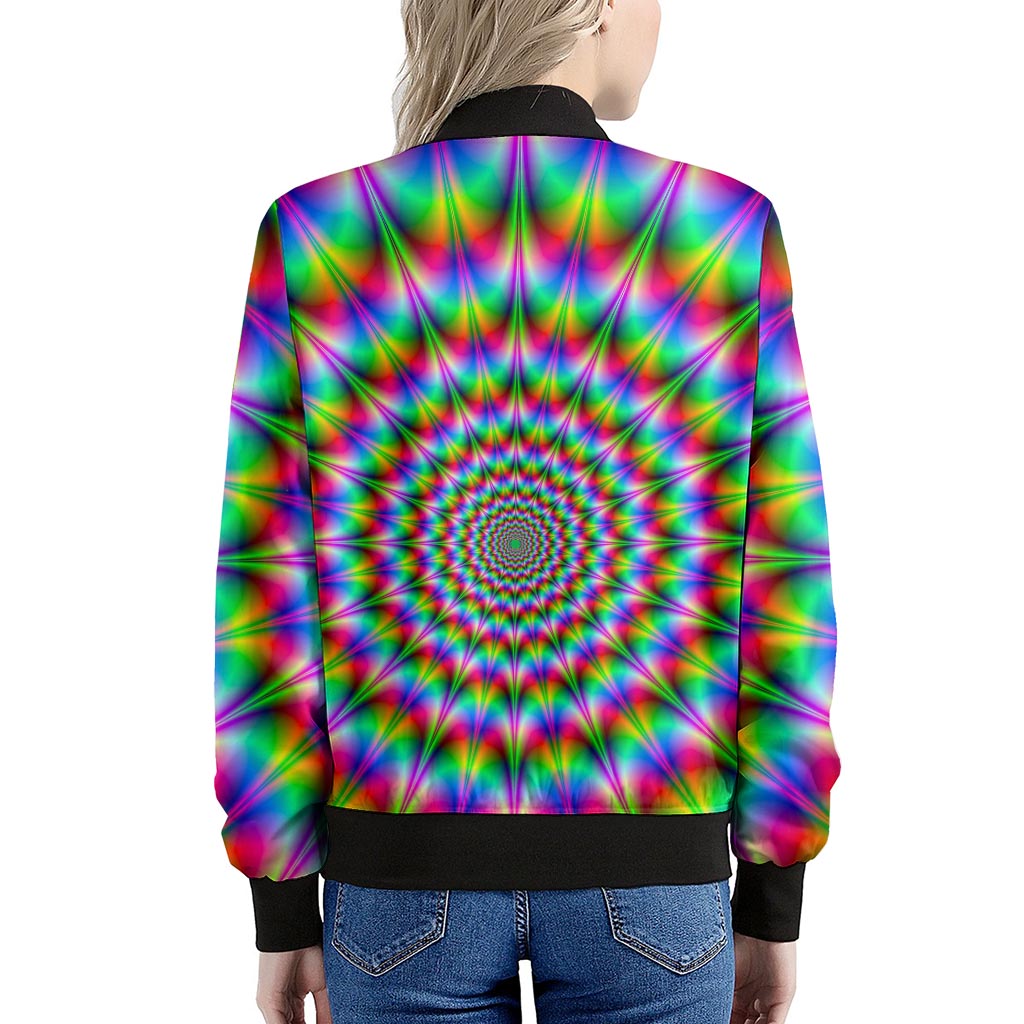 Spiky Psychedelic Optical Illusion Women's Bomber Jacket