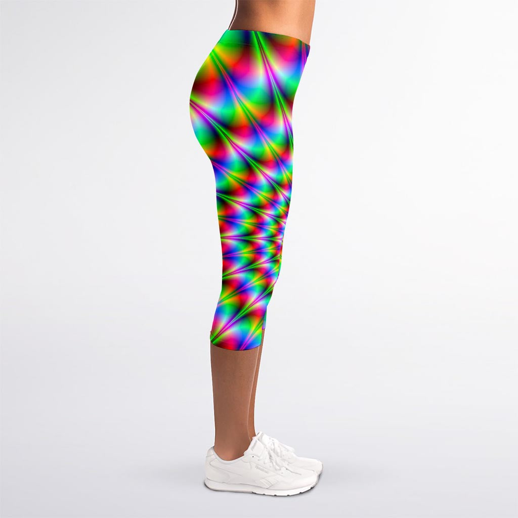 Spiky Psychedelic Optical Illusion Women's Capri Leggings
