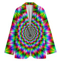 Spiky Psychedelic Optical Illusion Women's Cotton Blazer