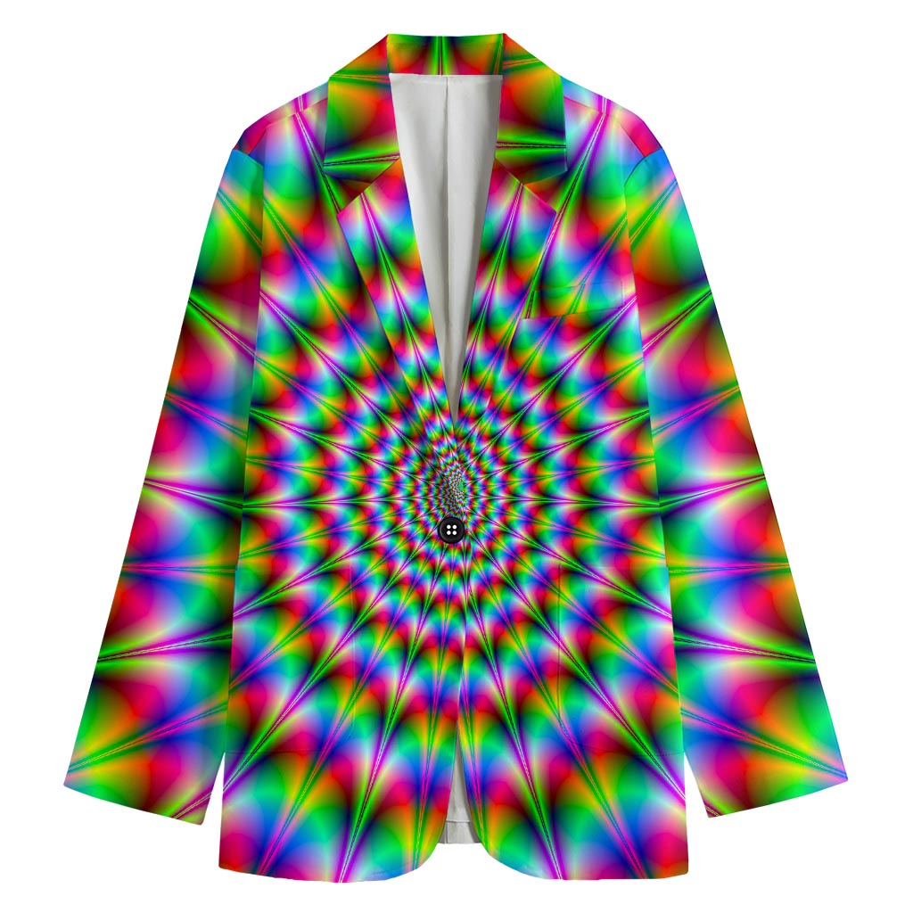 Spiky Psychedelic Optical Illusion Women's Cotton Blazer