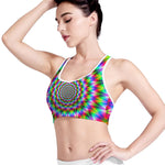 Spiky Psychedelic Optical Illusion Women's Sports Bra