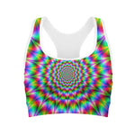 Spiky Psychedelic Optical Illusion Women's Sports Bra