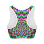 Spiky Psychedelic Optical Illusion Women's Sports Bra