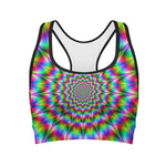 Spiky Psychedelic Optical Illusion Women's Sports Bra