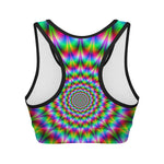 Spiky Psychedelic Optical Illusion Women's Sports Bra