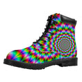 Spiky Psychedelic Optical Illusion Padded Collar Lace Up Boots