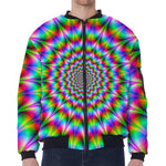 Spiky Psychedelic Optical Illusion Zip Sleeve Bomber Jacket