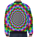 Spiky Psychedelic Optical Illusion Zip Sleeve Bomber Jacket