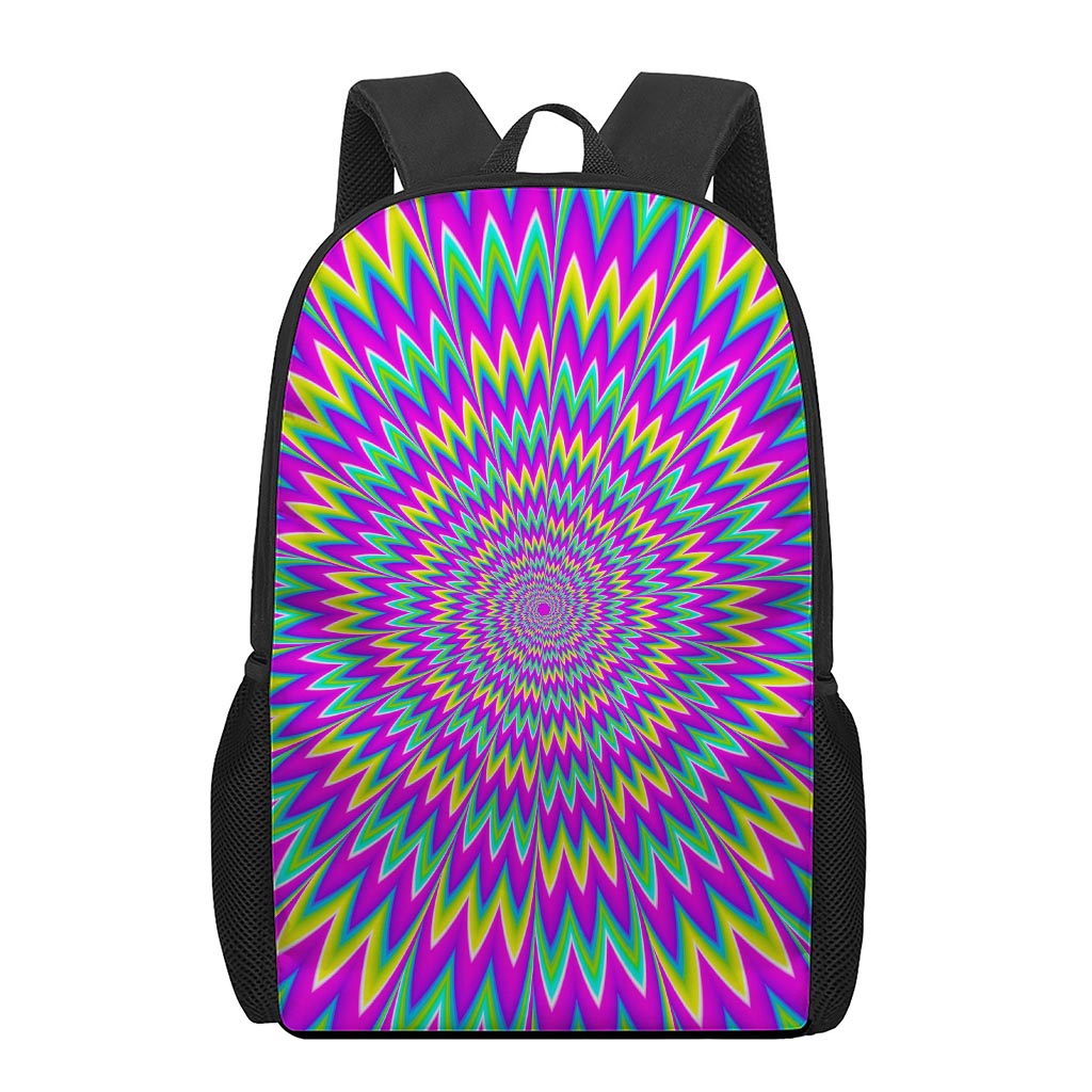 Spiky Spiral Moving Optical Illusion 17 Inch Backpack