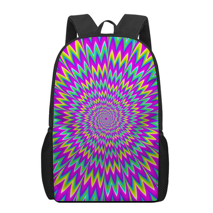 Spiky Spiral Moving Optical Illusion 17 Inch Backpack