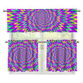 Spiky Spiral Moving Optical Illusion 3 Piece Kitchen Curtains