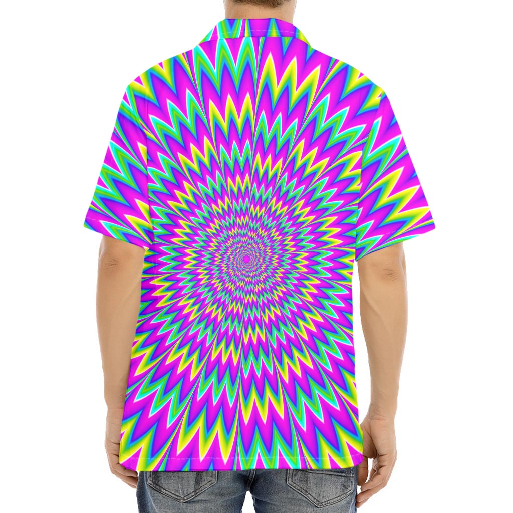 Spiky Spiral Moving Optical Illusion Aloha Shirt