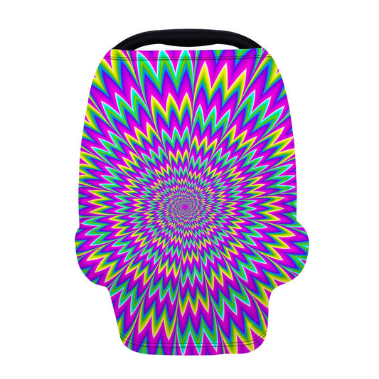 Spiky Spiral Moving Optical Illusion Baby Seat Cover