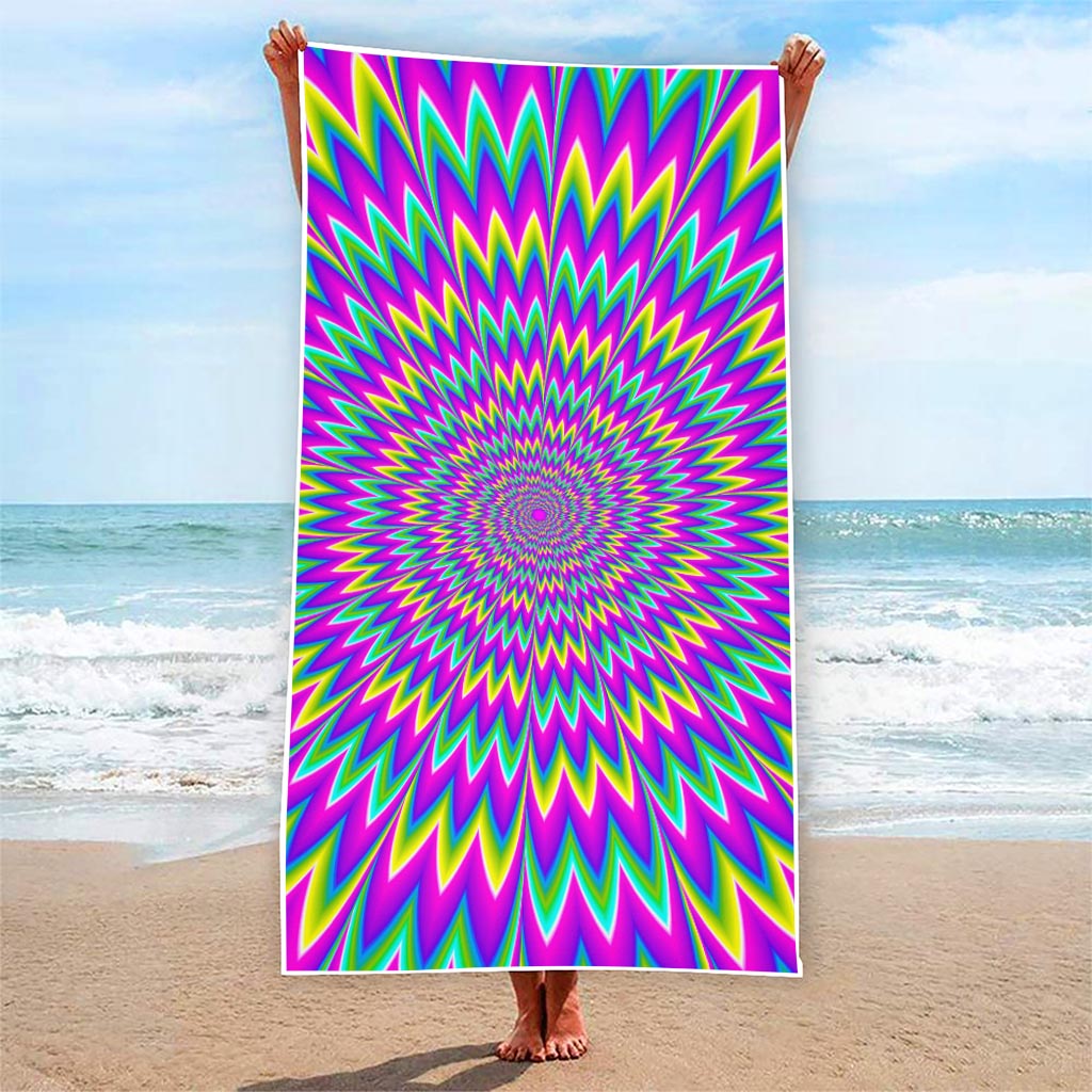 Spiky Spiral Moving Optical Illusion Beach Towel