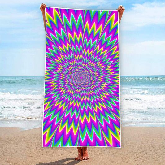Spiky Spiral Moving Optical Illusion Beach Towel