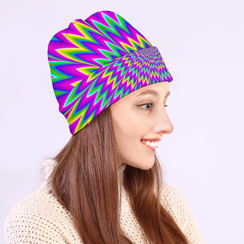 Spiky Spiral Moving Optical Illusion Beanie