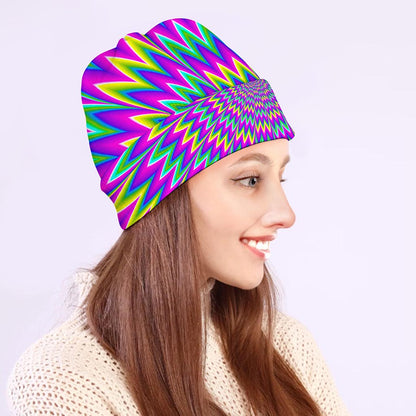Spiky Spiral Moving Optical Illusion Beanie