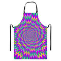 Spiky Spiral Moving Optical Illusion Bib Apron With Pocket