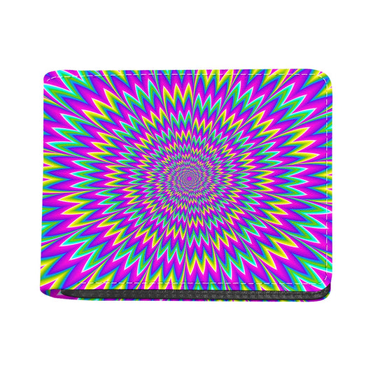 Spiky Spiral Moving Optical Illusion Bifold Wallet