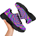 Spiky Spiral Moving Optical Illusion Black Chunky Shoes