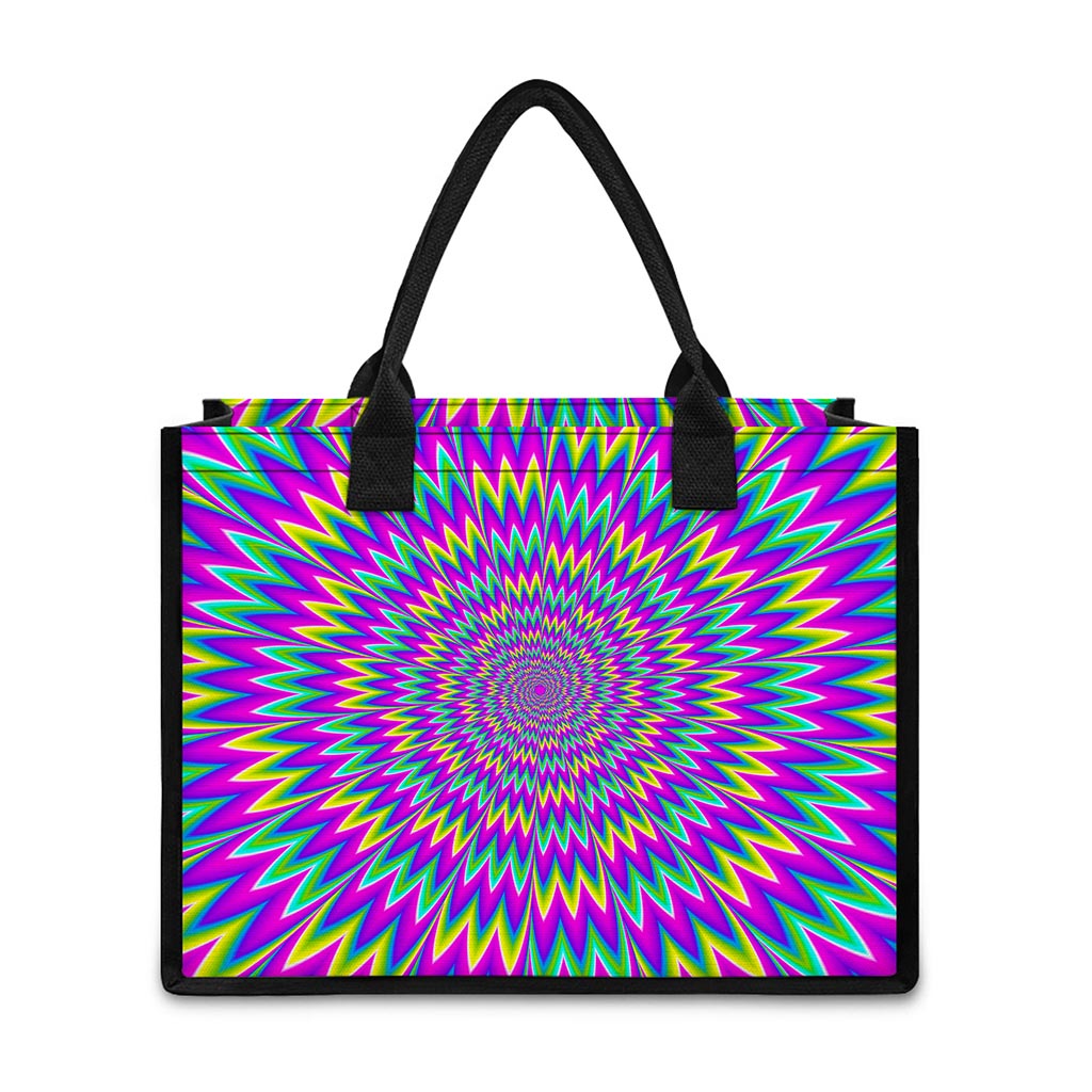 Spiky Spiral Moving Optical Illusion Canvas Tote Bag