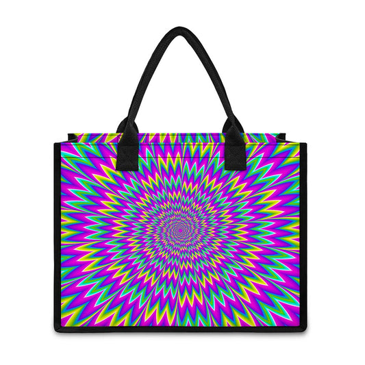 Spiky Spiral Moving Optical Illusion Canvas Tote Bag