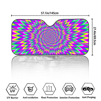 Spiky Spiral Moving Optical Illusion Car Windshield Sun Shade