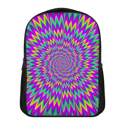 Spiky Spiral Moving Optical Illusion Casual Backpack