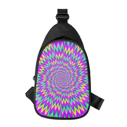 Spiky Spiral Moving Optical Illusion Chest Bag