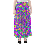 Spiky Spiral Moving Optical Illusion Chiffon Maxi Skirt
