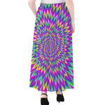 Spiky Spiral Moving Optical Illusion Chiffon Maxi Skirt