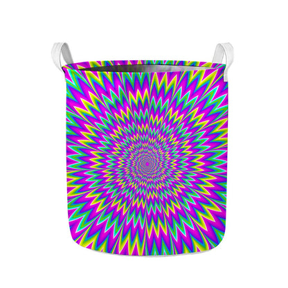 Spiky Spiral Moving Optical Illusion Collapsible Laundry Basket