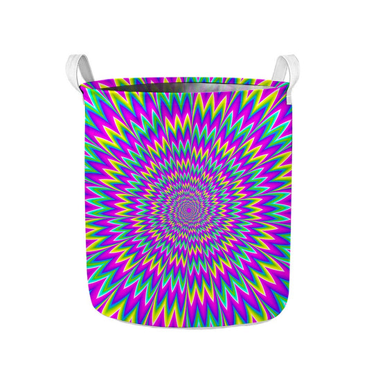 Spiky Spiral Moving Optical Illusion Collapsible Laundry Basket