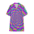 Spiky Spiral Moving Optical Illusion Cotton Hawaiian Shirt