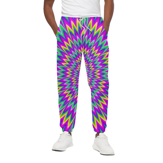 Spiky Spiral Moving Optical Illusion Cotton Pants