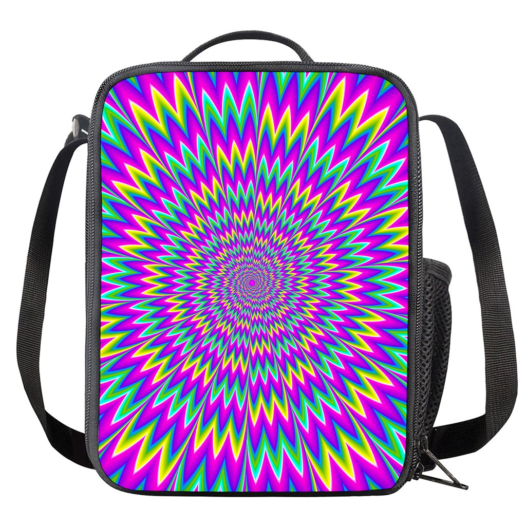 Spiky Spiral Moving Optical Illusion Crossbody Lunch Bag