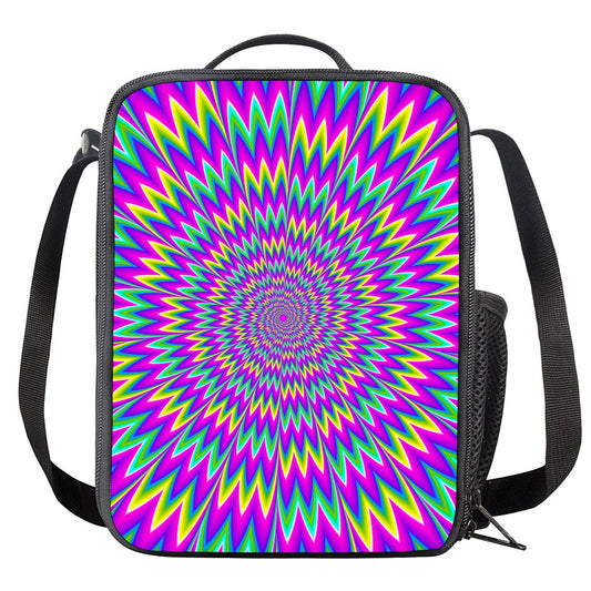 Spiky Spiral Moving Optical Illusion Crossbody Lunch Bag