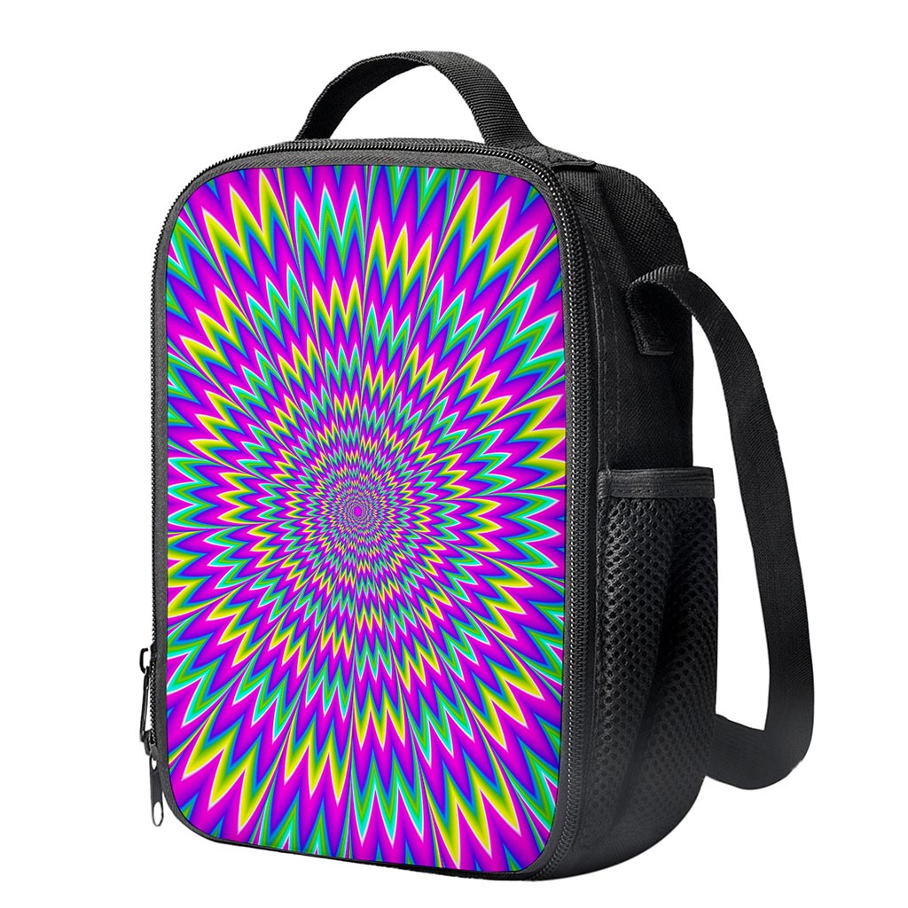 Spiky Spiral Moving Optical Illusion Crossbody Lunch Bag