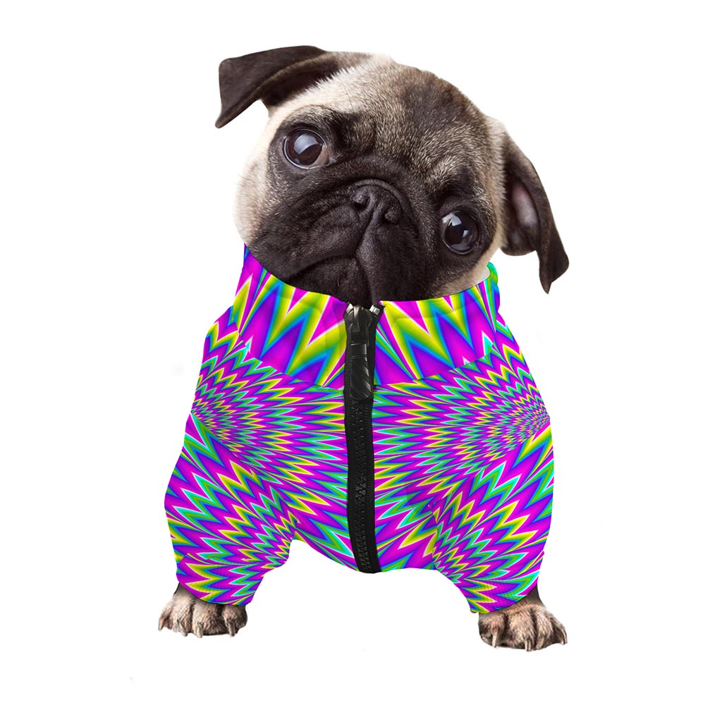 Spiky Spiral Moving Optical Illusion Dog Zip Up Jacket